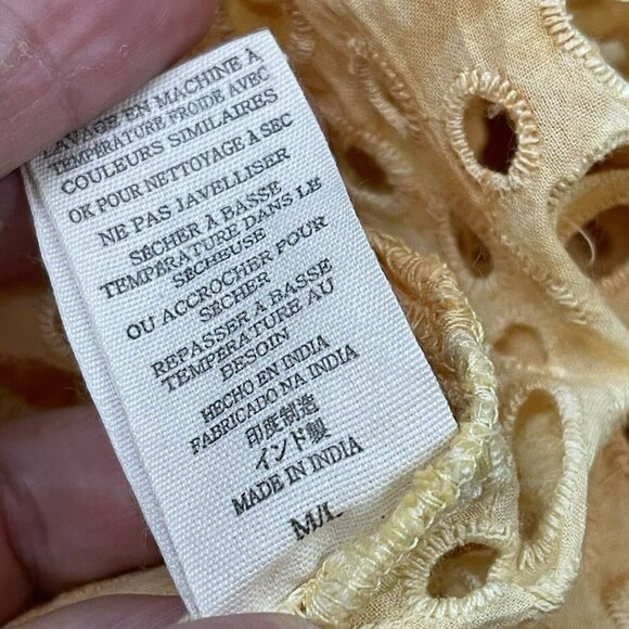 Jen’s Pirate Booty Shine On Kaftan Eyelet Maxi Dress Cover Up Yellow M / L - Picture 14 of 16